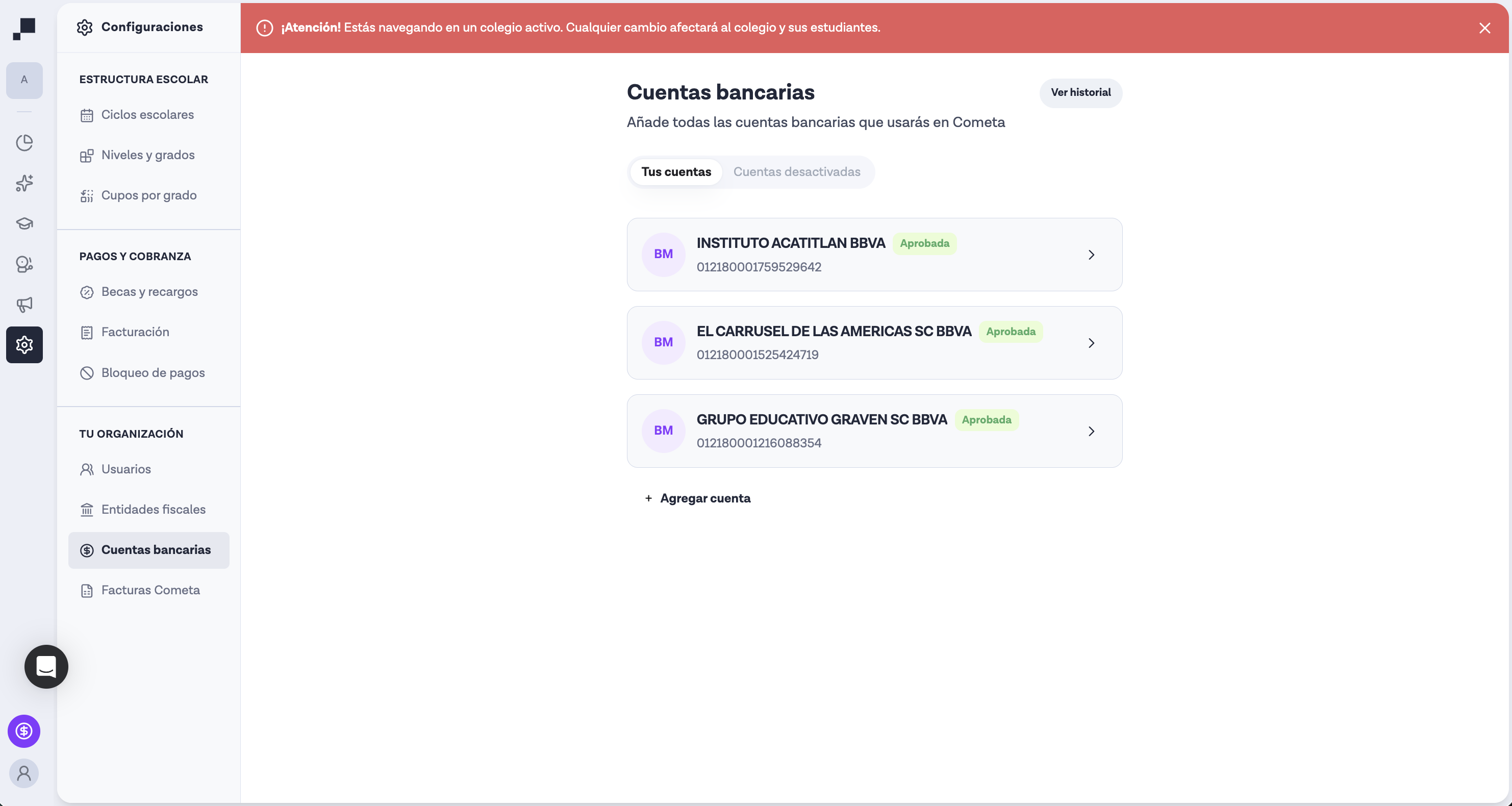 Cometa Bank Configuration